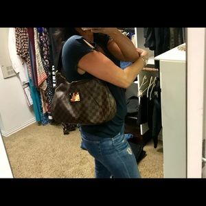 Louis Vuitton Thanes Damier Ebene Canvas Hobo Bag